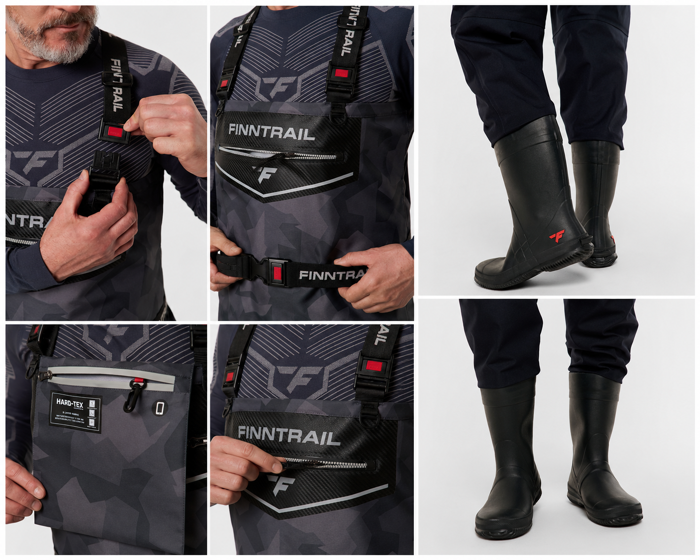 ENDURO BF CamoShadowBlack 5281 Vaderebukser med integrerte støvler