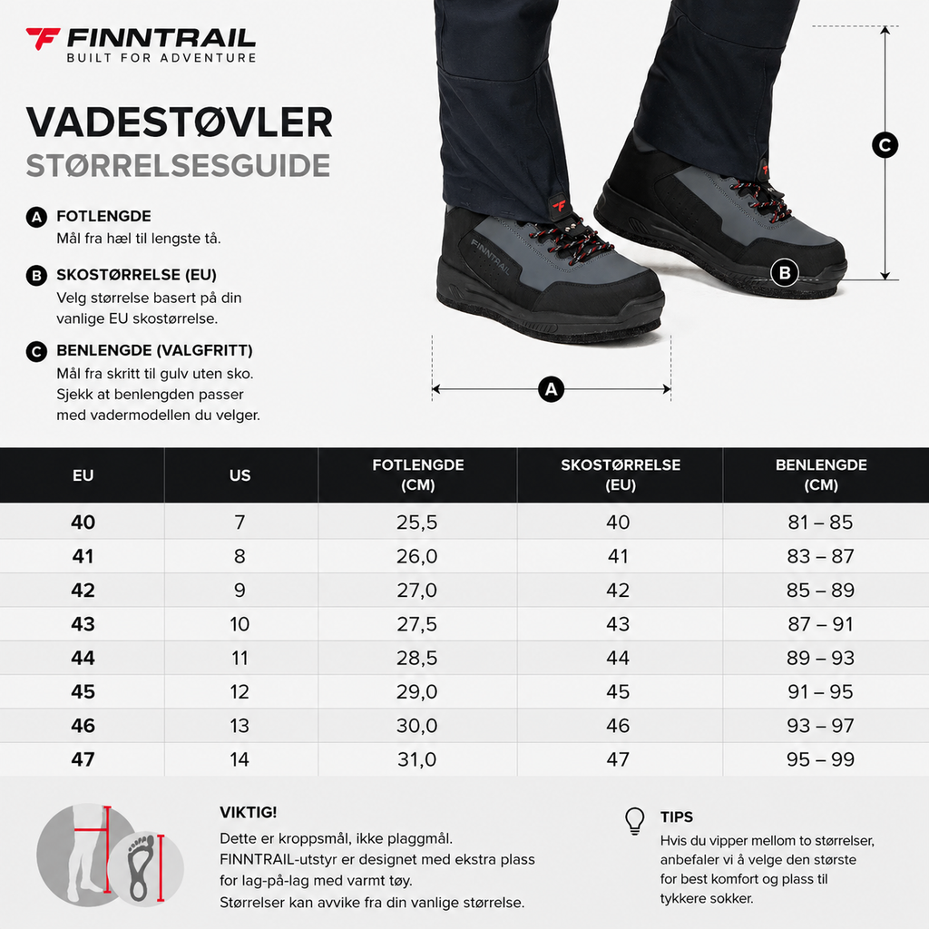 WADEMAN Dark Grey 5202 filtsåle Vadestøvler